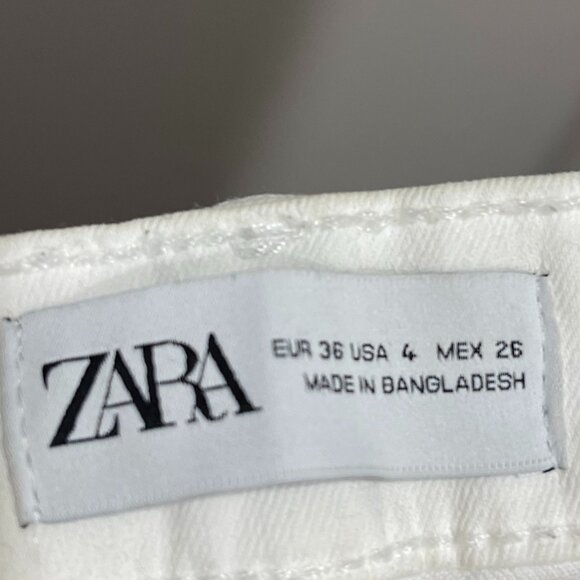 ZARA Straight Jeans - White - Size 4 - Picture 3 of 3